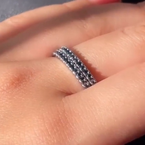 Black CZ Wedding Band sizes 4 5 6 7 8 9 - Picture 5 of 11